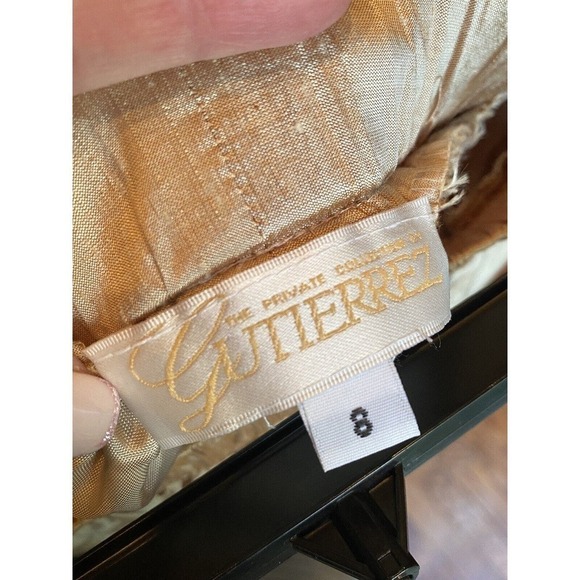 Private Collection of Gutierrez Cincinnati Vintage Gold Silk Skirt New Tags Sz 8 - Picture 4 of 6